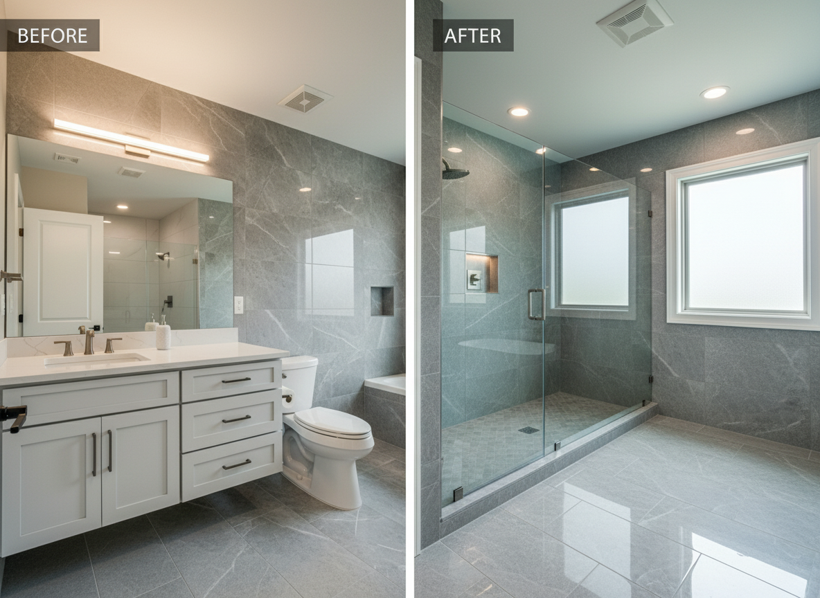 After bathroom remodeling in Edmond